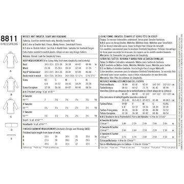 Simplicity Pattern 8811 Misses' Knit Cardigan Jacket, Scarf and Headband - 0