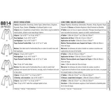 Patrón 8814 Delantales vintage para señoras - 0