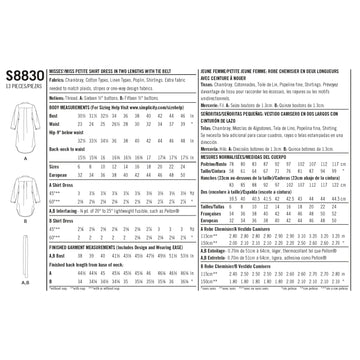 Pattern S8830 Mimi G Misses'/Miss Petite Shirt Dress or Tunic - 0