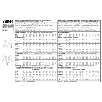 Simplicity Pattern S8844 Misses'/ Miss Petite Unlined Blazer or Jacket - 0