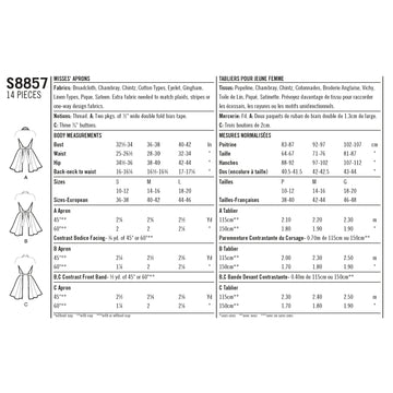 Simplicity Pattern S8857 Misses' Aprons - 0