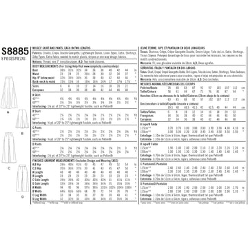Simplicity Sewing Pattern S8885 Misses' Skirt and Pants - 0