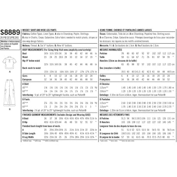 Simplicity Sewing Pattern S8889 Mimi G Style Misses' Shirt and Wide Leg Pants - 0