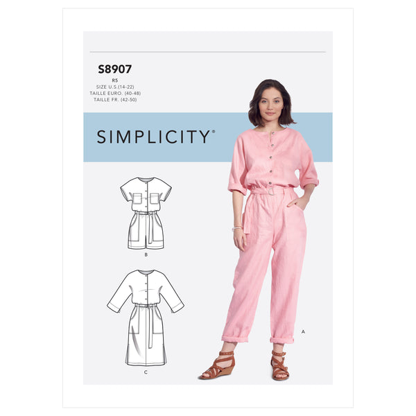 Simplicity Sewing Pattern S8907 Misses' Jumpsuit, Romper, Dresses, and Belt