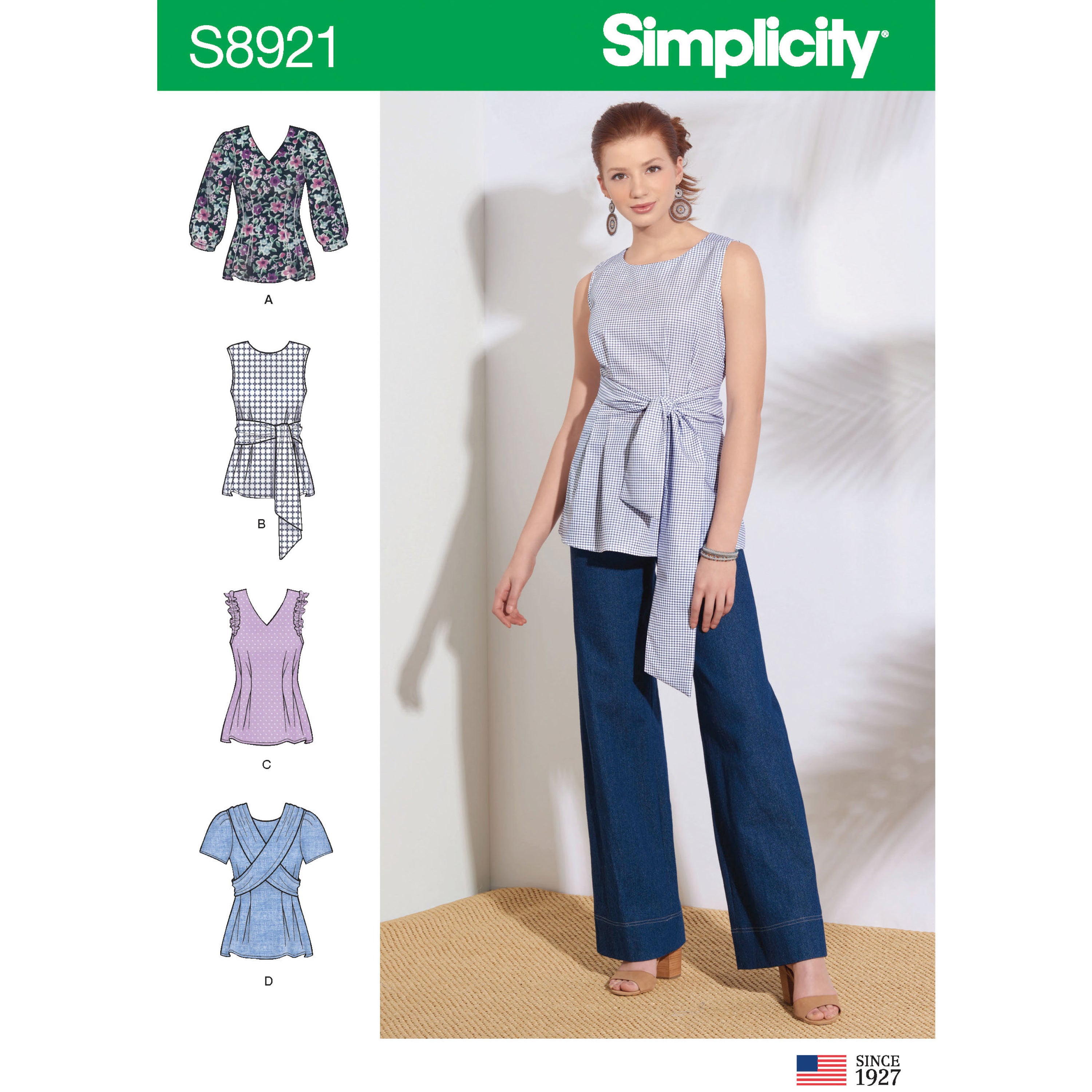 Patrón de costura Simplicity S8921 para blusas de mujer