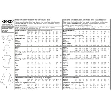 Simplicity Sewing Pattern S8932 Misses' Vintage Bikini Top, Shorts, Wrap, Skirt and Coat - 0