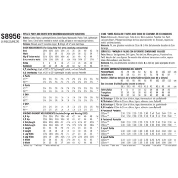 Simplicity Sewing Pattern S8956 Misses' Trousersand Skirts - 0
