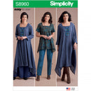 Simplicity Sewing Pattern S8960 Misses' Dress Or Tunic, Skirt and Trousers-1