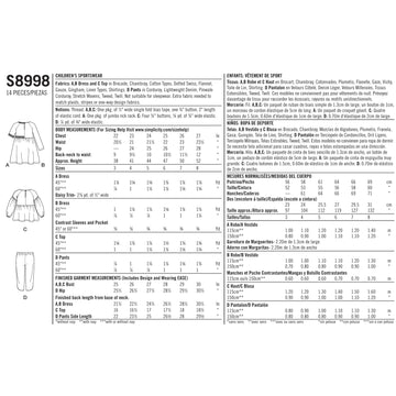 Simplicity Sewing Pattern S8998 Children's Easy-To-Sew Sportswear Dress, Top, Trousers - 0
