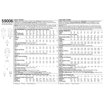 Patrón de costura Simplicity S9006 Disfraces de Halloween para mujeres - 0