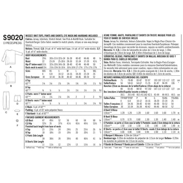 Simplicity Sewing Pattern S9020 Misses' Sleepwear Knit Tops, Trousers, Shorts & Accessories - 0