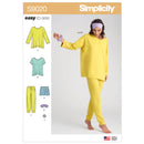 Simplicity Sewing Pattern S9020 Misses' Sleepwear Knit Tops, Trousers, Shorts & Accessories-1