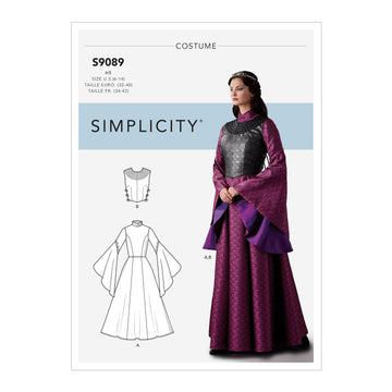 Patrón de costura Simplicity S9089 Traje de fantasía para señoritas