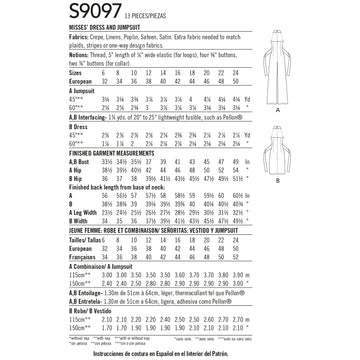 Simplicity Sewing Pattern S9097 Mimi G Style Misses' Dress & Jumpsuit - 0