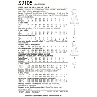 Simplicity Sewing Pattern S9105 Misses' Vintage Dress