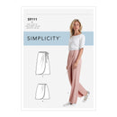 Simplicity Sewing Pattern S9111 Misses' Faux Wrap trousers, Skirt & Shorts-1
