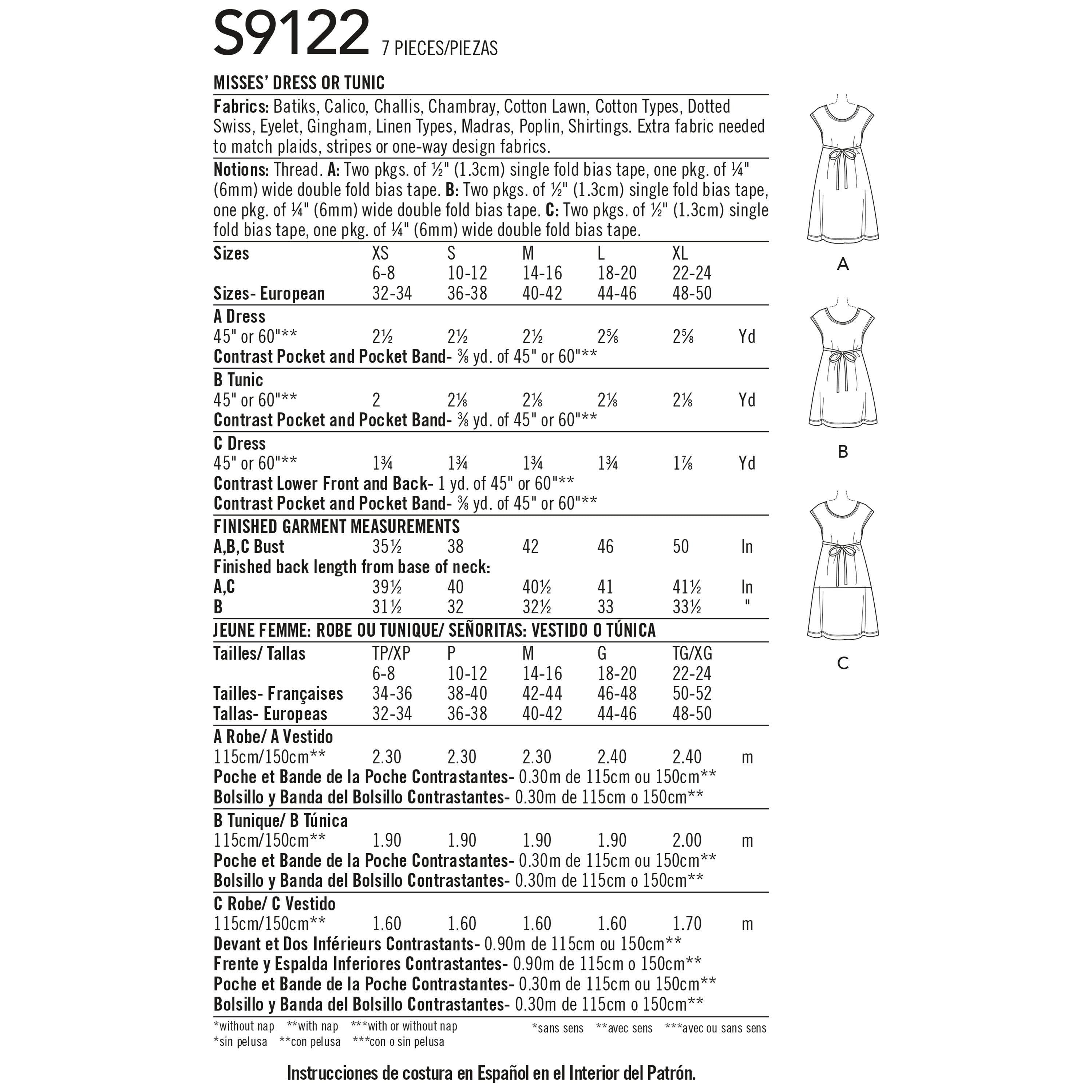 Simplicity Sewing Pattern S9122 Dottie Angel Misses' Dresses