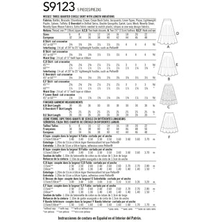 Simplicity Sewing Pattern S9123 Misses' Skirts