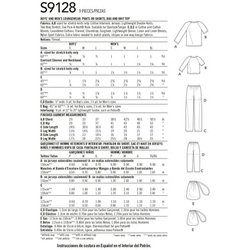 Simplicity Sewing Pattern S9128 Men's & Boys Sleepwear - 0