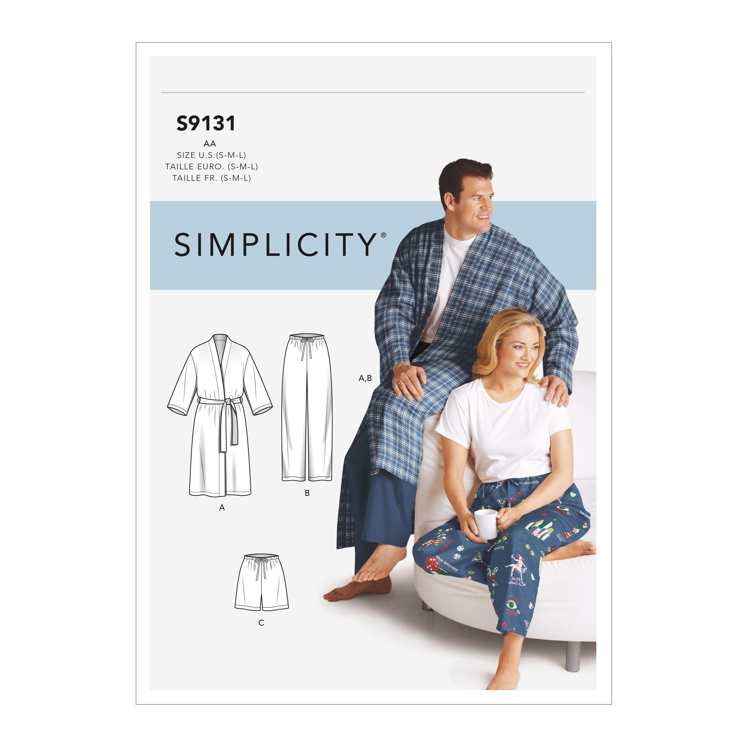 Patrón de costura Simplicity S9131 para ropa de dormir unisex