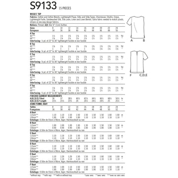 Simplicity Sewing Pattern S9133 Misses' Tops - 0