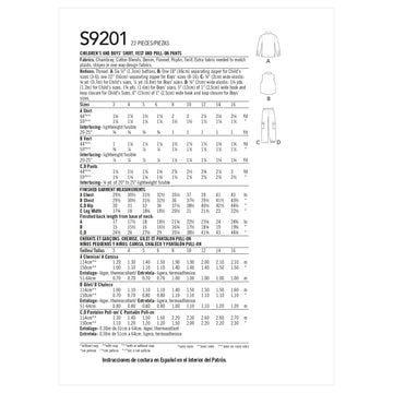 Simplicity Sewing Pattern S9201 Children's and Boys' Shirt, waistcoat and Pull-On Trousers - 0