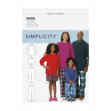 Simplicity Sewing Pattern S9202 Misses'/Men's/Children's/Boys'/Girls' T-Shirt, Shorts and Trousers