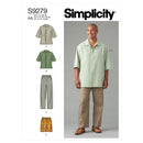 Simplicity Sewing Pattern S9279 Men's Shirt In Two Lengths, Trousers and Shorts-1