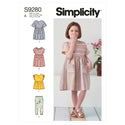 Simplicity Sewing Pattern S9280 Children's Dresses, Top and Leggings