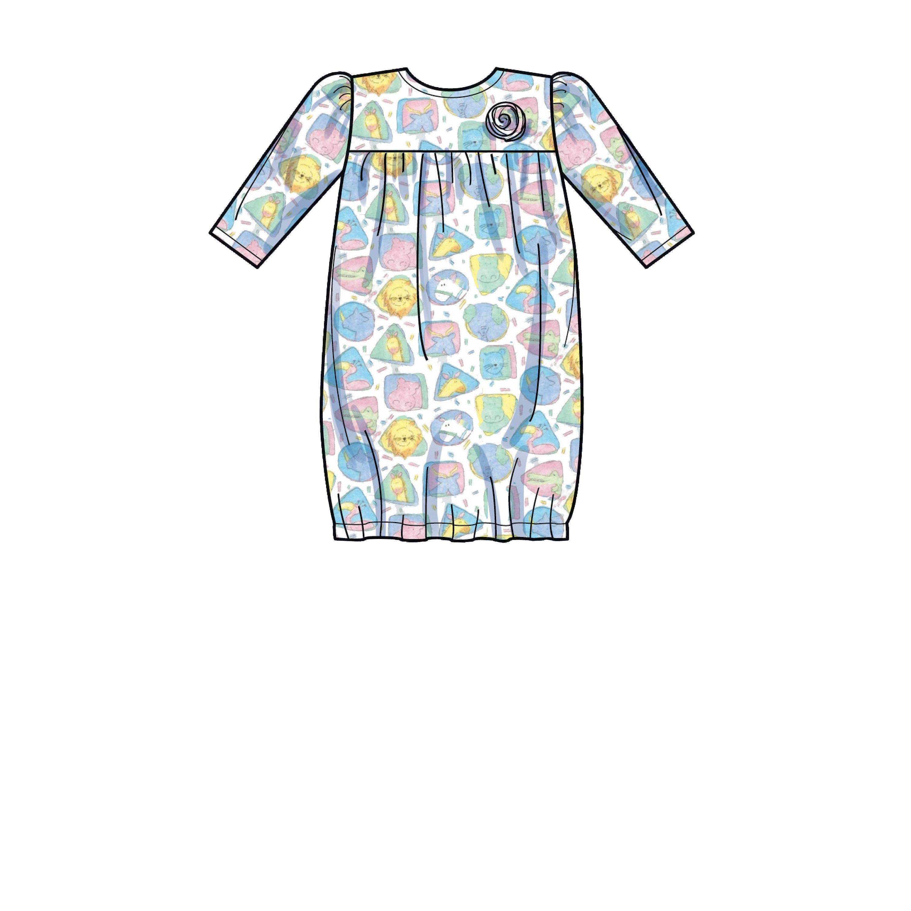 Simplicity Sewing Pattern S9283 Infants' Gown and Jumpsuit.