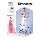 Simplicity Sewing Pattern S9289 Misses' Strapless Dress, Detachable Train & Belt-1