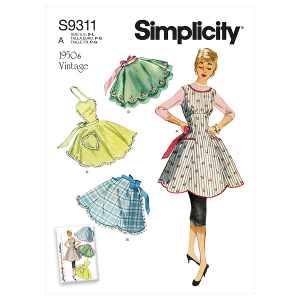 Simplicity Sewing Pattern S9311 Misses' Vintage Aprons