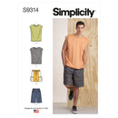 Simplicity Sewing Pattern S9314 Men's Knit Top and Shorts-1
