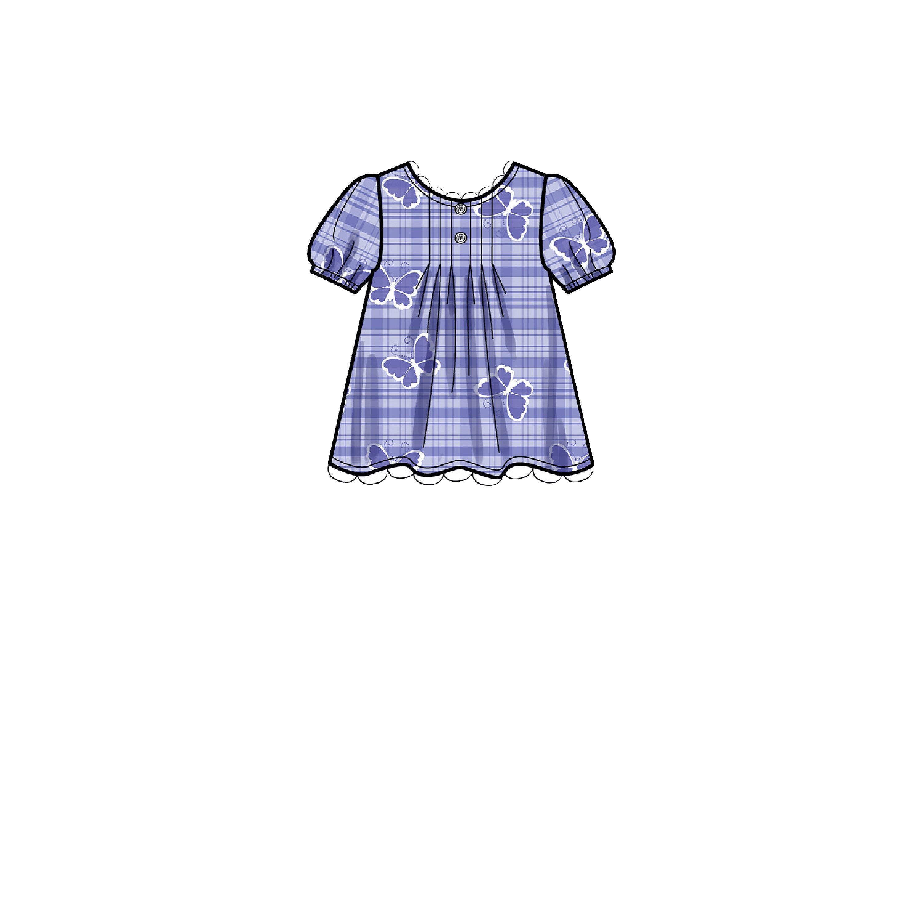 Simplicity Sewing Pattern S9321 Children's Tucked Tops, Dresses, Shorts and Trousers