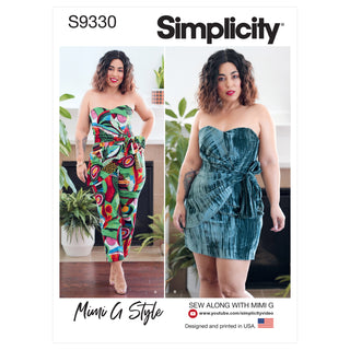 Simplicity Sewing Pattern S9330 Misses' Strapless Jumpsuit and Mini Dress Mimi G