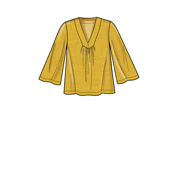 Patrón de costura Simplicity S9333 Blusa para mujer con variaciones en las mangas