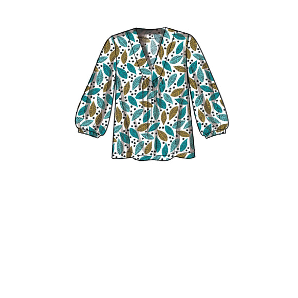 Patrón de costura Simplicity S9333 Blusa para mujer con variaciones en las mangas