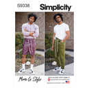 Simplicity Sewing Pattern S9338 Men's Pull-On Trousers or Shorts-1