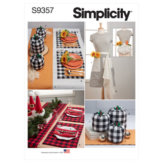 Simplicity Sewing Pattern S9357 Table Decor, Decorations, Tea Towel and Apron