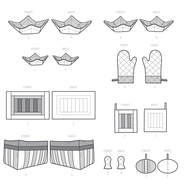 Simplicity Sewing Pattern S9365 Quilted Kitchen Accessories