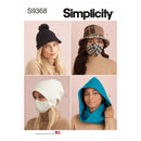 Simplicity Sewing Pattern S9368 Hat and Mask Sets, Hooded Infinity Scarf and Mask-1