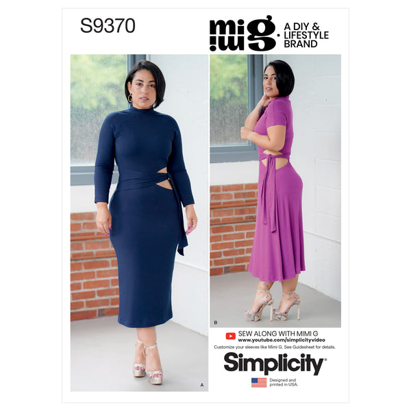 Simplicity Sewing Pattern S9370 Misses' Knit Dress with Sleeve and Length Variations