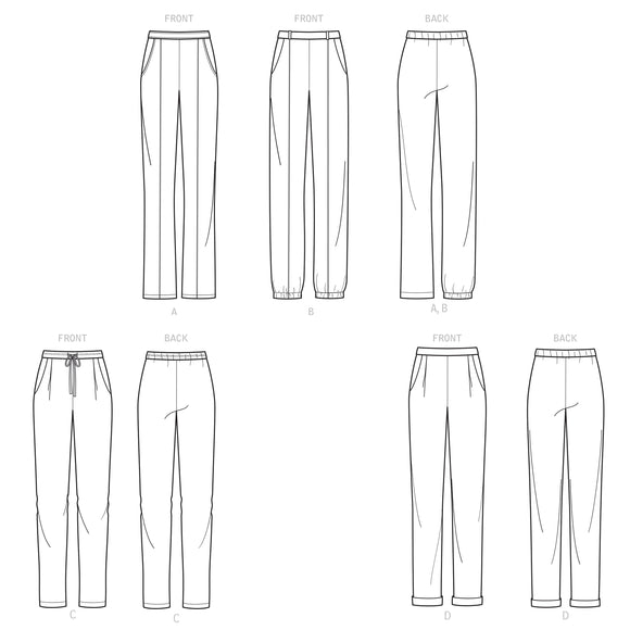 Simplicity Sewing Pattern S9376 Misses' Pull-on Trousers