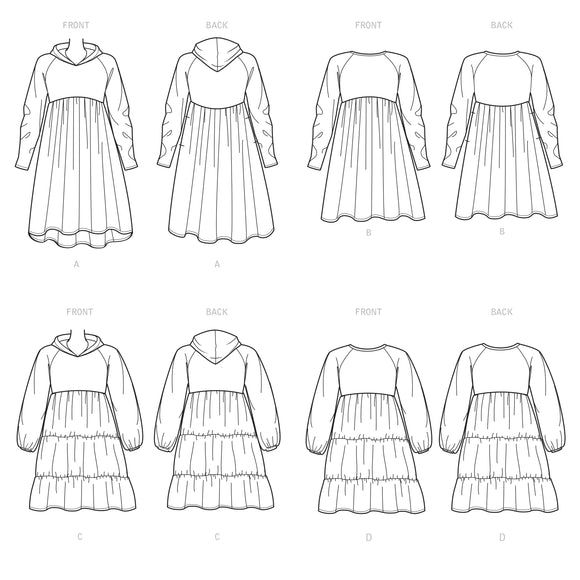 Simplicity Sewing Pattern S9380 Misses' Sweatshirt Dresses