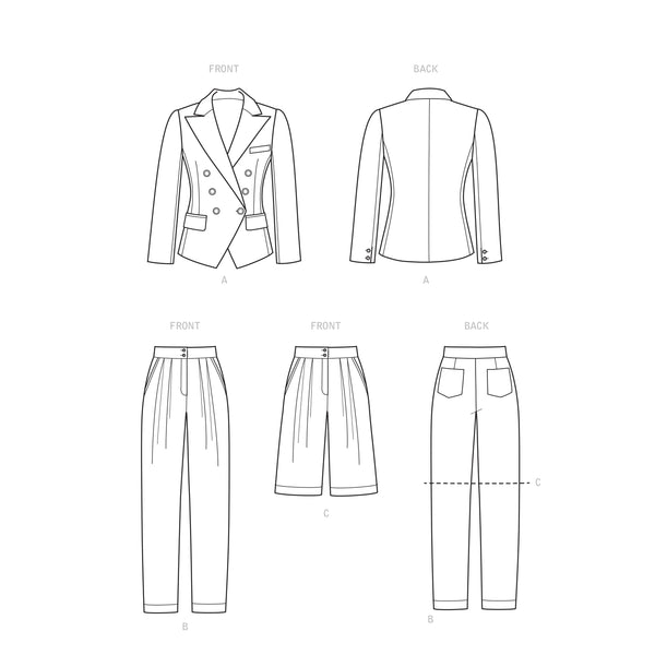 Simplicity Sewing Pattern S9381 Misses' and Women's Lined Jacket, Trousers and Shorts