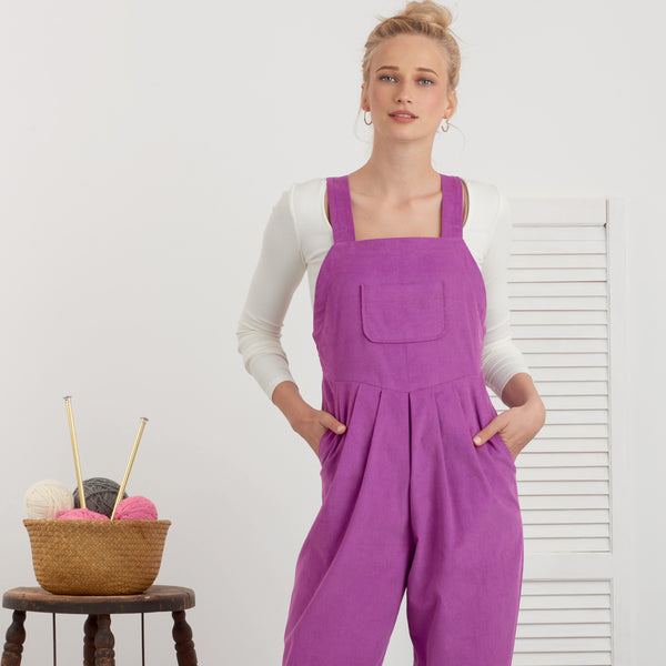 Simplicity Sewing Pattern S9382 Misses' Overall with Shaped Raised Waist and Back Ties