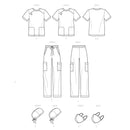 Simplicity Sewing Pattern S9387 Unisex Knit Scrub Tops, Trousers, Cap and Mask-13
