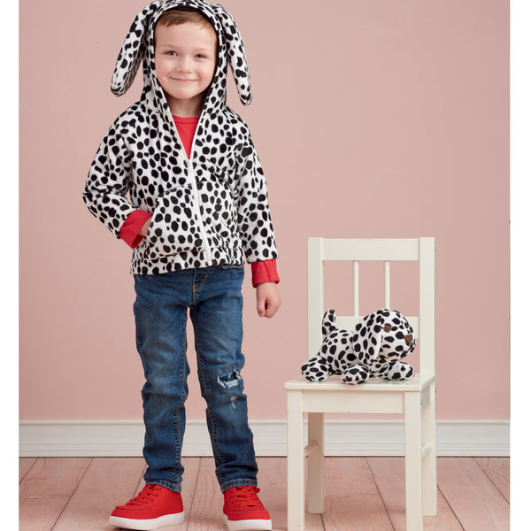 Simplicity Sewing Pattern S9391 Toddlers' Jackets and Small Plush Animals