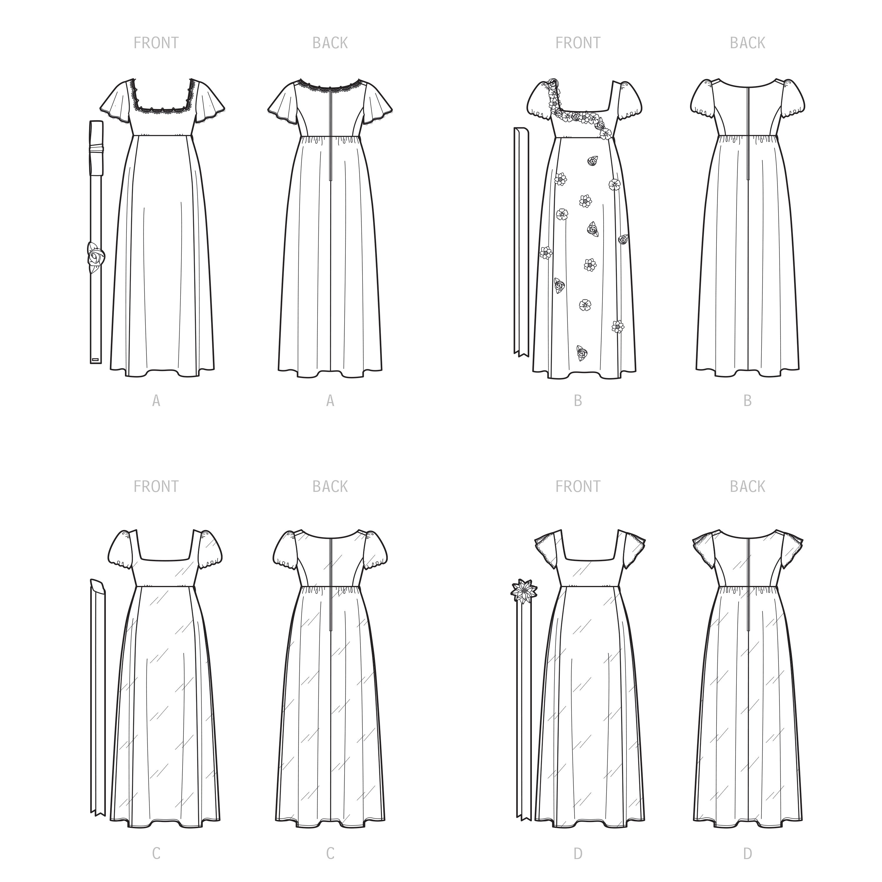 Simplicity Sewing Pattern S9434 Misses' and Women's Regency-style Dresses