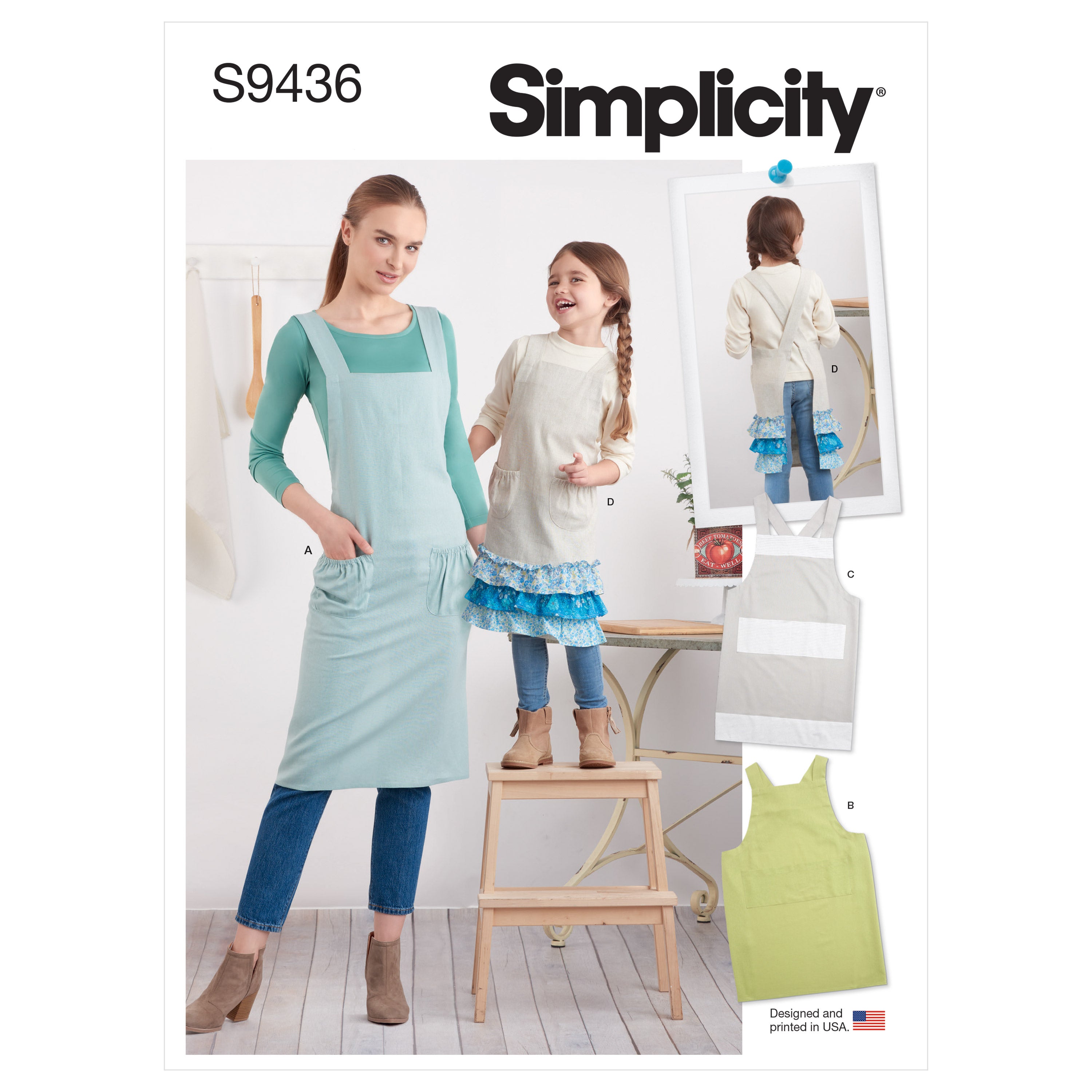 Simplicity Sewing Pattern S9436 Adults' and Children's Aprons